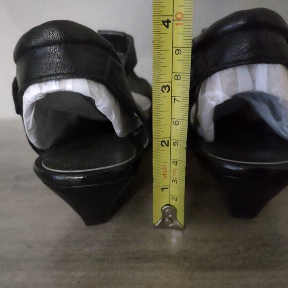 Fidji black leather low heel mary jane pumps size 38.5 - size 8.5 - NEW - Picture 8 of 10